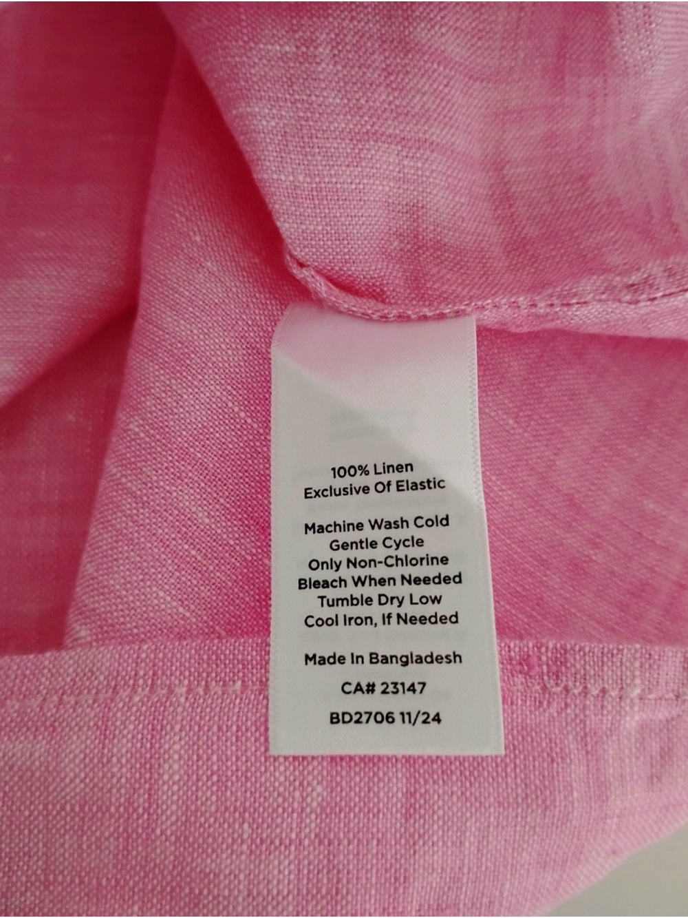 Talbots Bright Pink Linen Henley Peasant Blouse - Like New - Picture 13 of 13